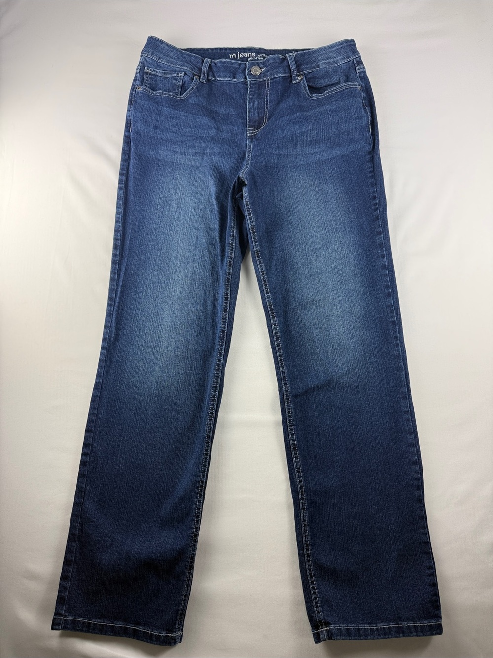 Maurices M Jeans Mid Rise Straight Jeans Women's Size 16 Stretch Denim EUC